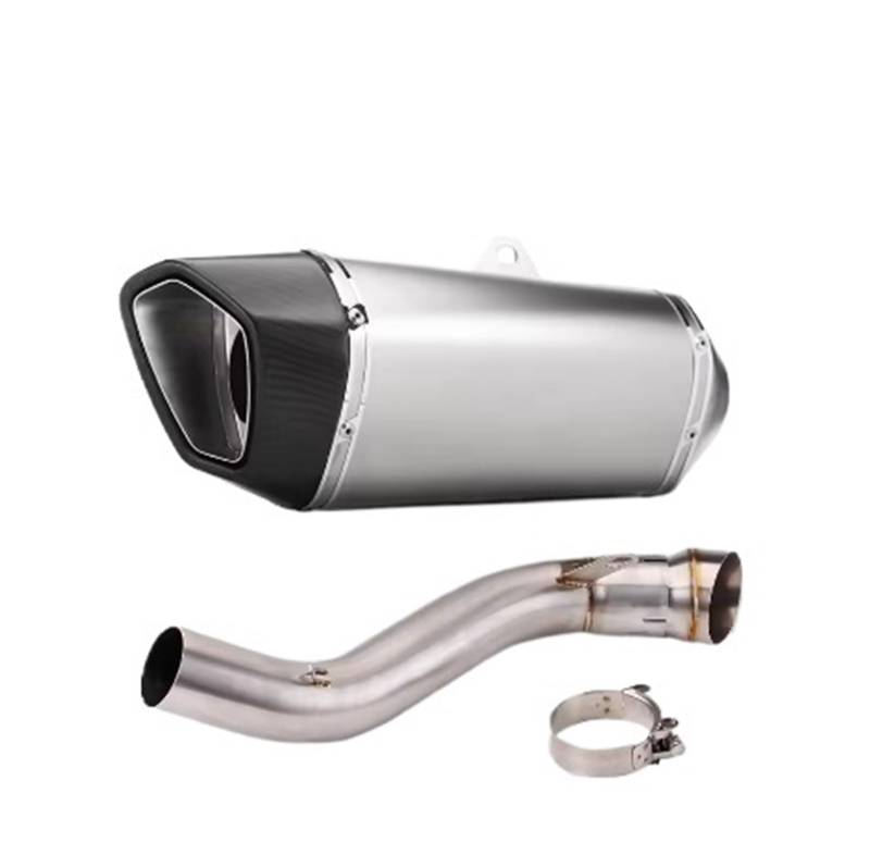 Motorrad-Endschalldämpfer Für CBR650R CBR650F CB650F Motorrad-Auspuffanlage, modifiziertes mittleres Verbindungsrohr mit Kohlefaser-Escape-Schalldämpfer(Type-B) von SIBOUOU