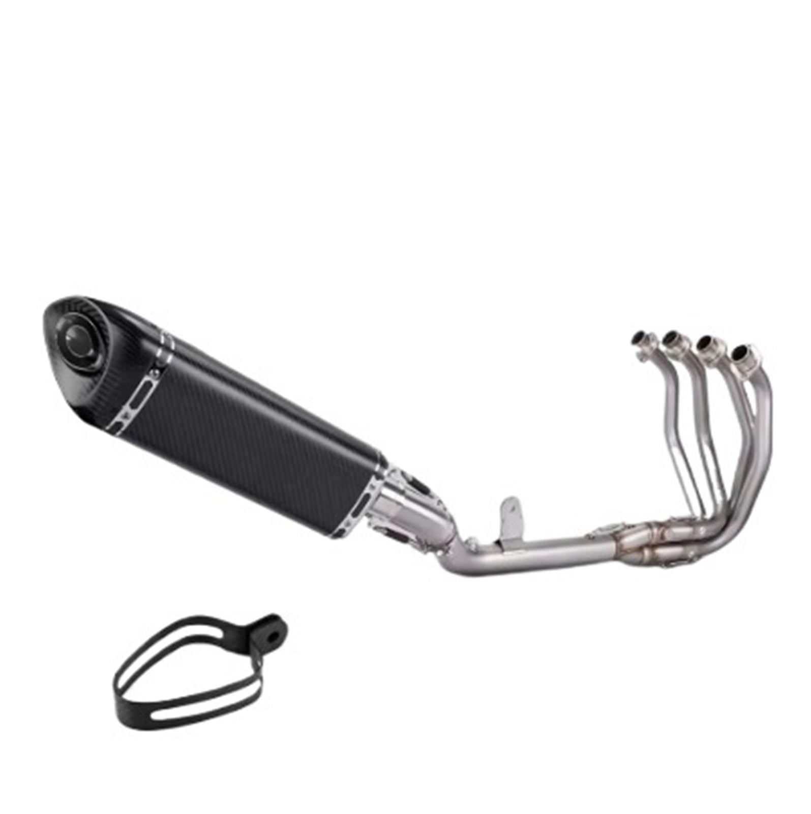 Motorrad-Endschalldämpfer Für Ninja ZX4R ZX4RR 2022 2023 Motorrad Vollsystem Auspuff Modifiziertes Front Mid Link Pipe Schalldämpfer Auspuffrohr(Type-C 400CM) von SIBOUOU