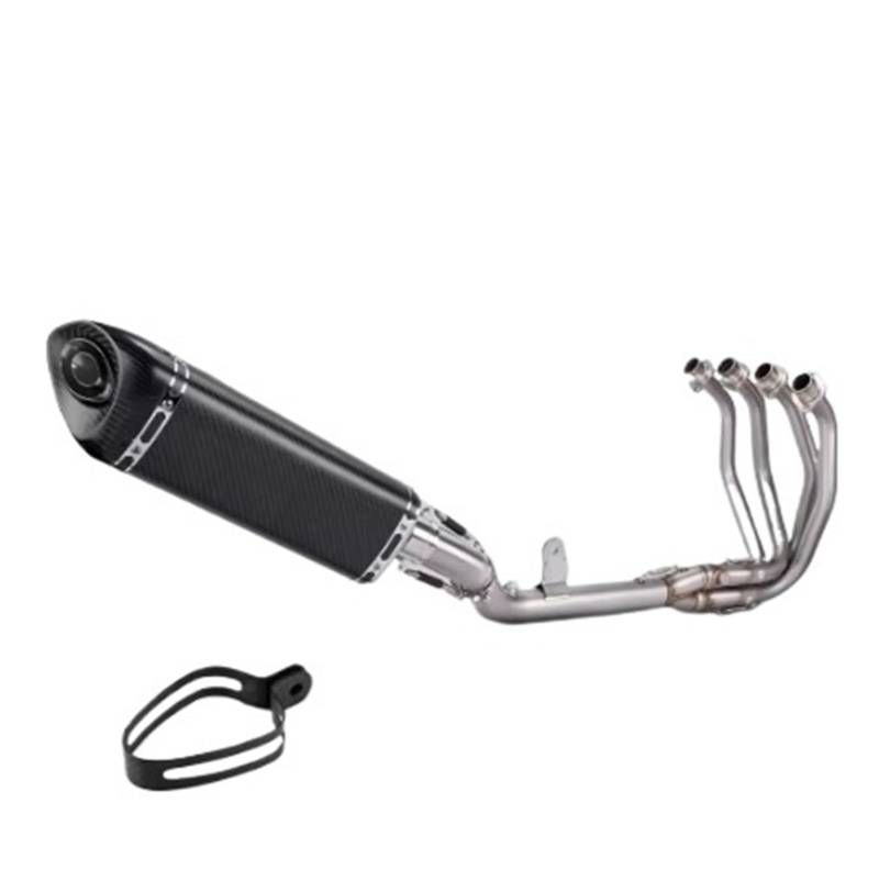 Motorrad-Endschalldämpfer Für Ninja ZX4R ZX4RR 2022 2023 Motorrad Vollsystem Auspuff Modifiziertes Front Mid Link Pipe Schalldämpfer Auspuffrohr(Type-C 400CM) von SIBOUOU
