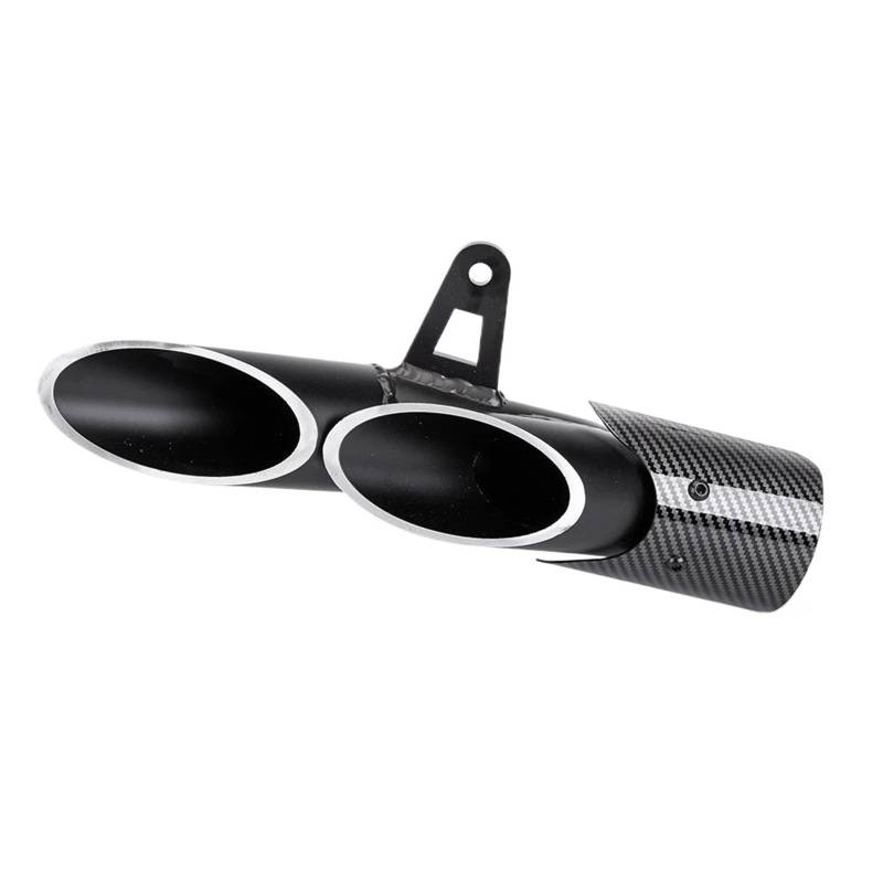 Motorrad-Endschalldämpfer Für Z900 GSXR1000 SV650 R6 R3 ZX6R ZX10 K7 MT07 Universal 36-51mm Motorrad Auspuff Doppel Loch Schalldämpfer(Type-A) von SIBOUOU