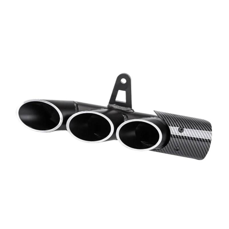Motorrad-Endschalldämpfer Für Z900 GSXR1000 SV650 R6 R3 ZX6R ZX10 K7 MT07 Universal 36-51mm Motorrad Auspuff Doppel Loch Schalldämpfer(Type-B) von SIBOUOU