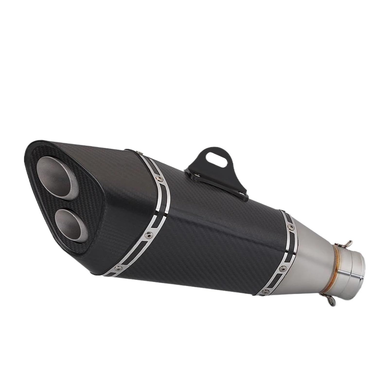 Motorrad-Endschalldämpfer Universal 51MM Motorrad Kohlefaser Auspuffrohr Schalldämpfer Doppelloch Auspuffrohr R11 R77 Schalldämpfer Auspuff(Type-A) von SIBOUOU