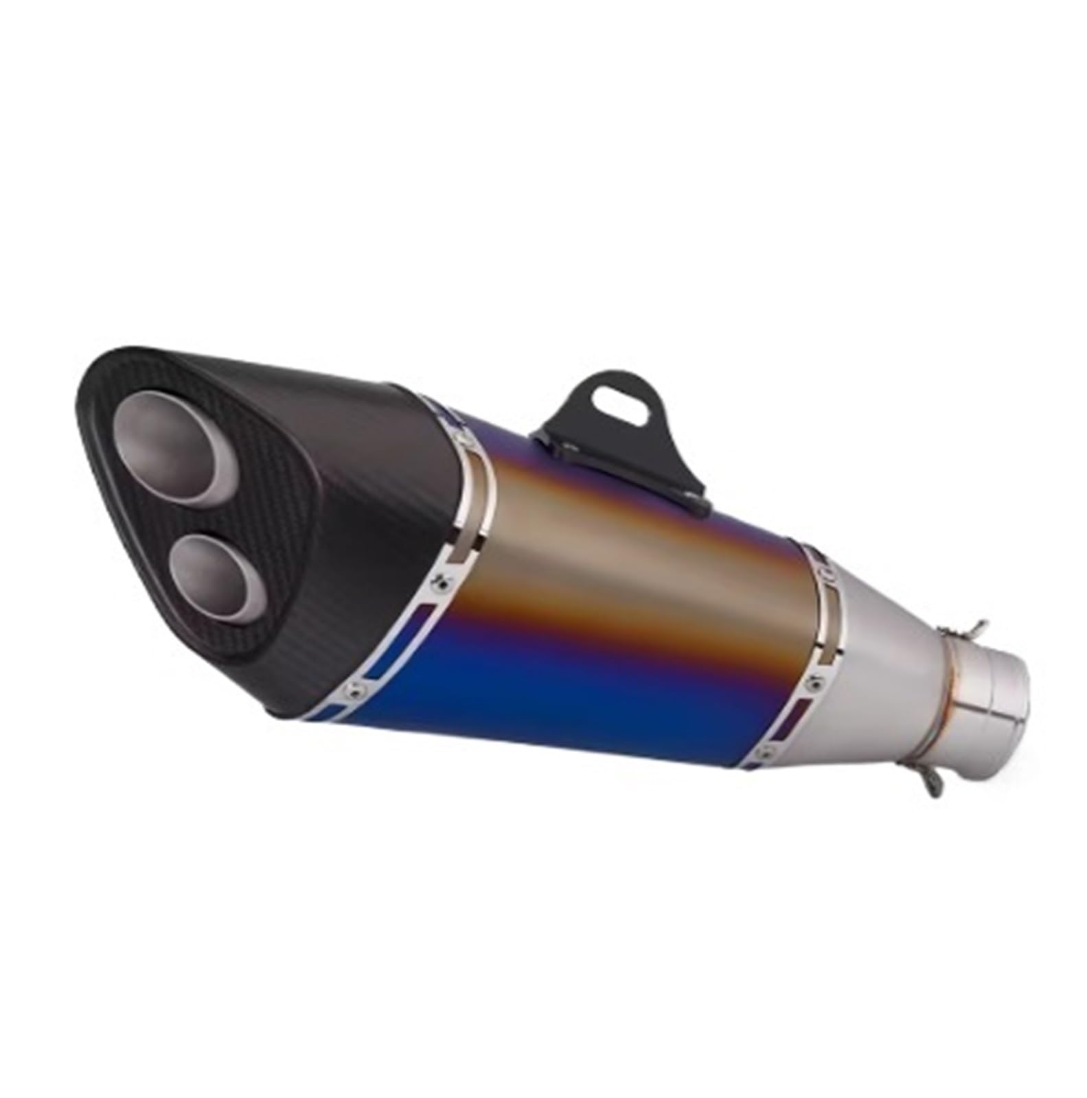 Motorrad-Endschalldämpfer Universal 51MM Motorrad Kohlefaser Auspuffrohr Schalldämpfer Doppelloch Auspuffrohr R11 R77 Schalldämpfer Auspuff(Type-B) von SIBOUOU