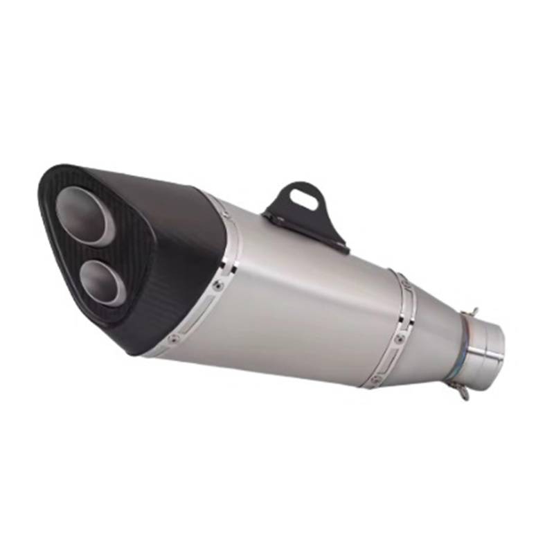 Motorrad-Endschalldämpfer Universal 51MM Motorrad Kohlefaser Auspuffrohr Schalldämpfer Doppelloch Auspuffrohr R11 R77 Schalldämpfer Auspuff(Type-C) von SIBOUOU