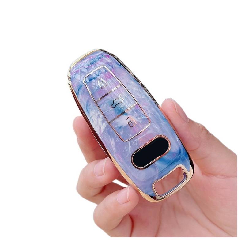 Schlüsselhülle Hülle Für A6 A3 A4 B9 C8 A7 S7 4K A8 D5 S8 Q7 Q8 SQ8 E-tron 2018 2019 2020 2021 2022 2023 Zubehör Auto Fernbedienung Schlüssel Abdeckung Fall(Purple) von SIBOUOU