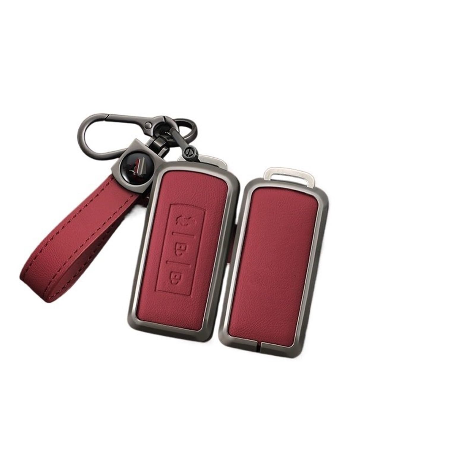 Schlüsselhülle Hülle Für ASX Lancer Pajero Sport Outlander Eclipse Kreuz Schlüsselbund Volle Abdeckung Shell Zubehör Auto Fernbedienung Schlüssel Fall(A-Gun red Ring) von SIBOUOU