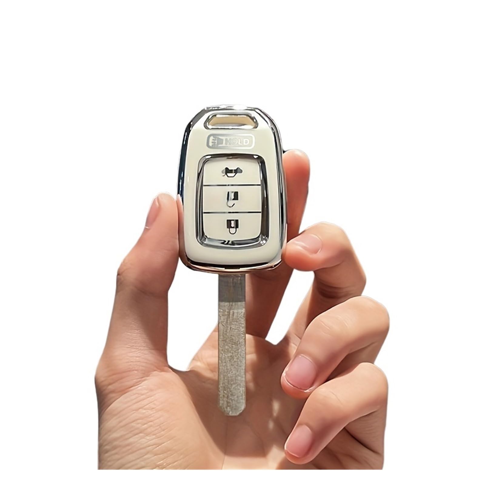 Schlüsselhülle Hülle Für Accord 2016 2017 Civic 2016 2017 2018 2019 Fernbedienung Schlüsselbund Zubehör 4 Tasten TPU Auto Schlüssel Abdeckung Fall Shell(White4) von SIBOUOU