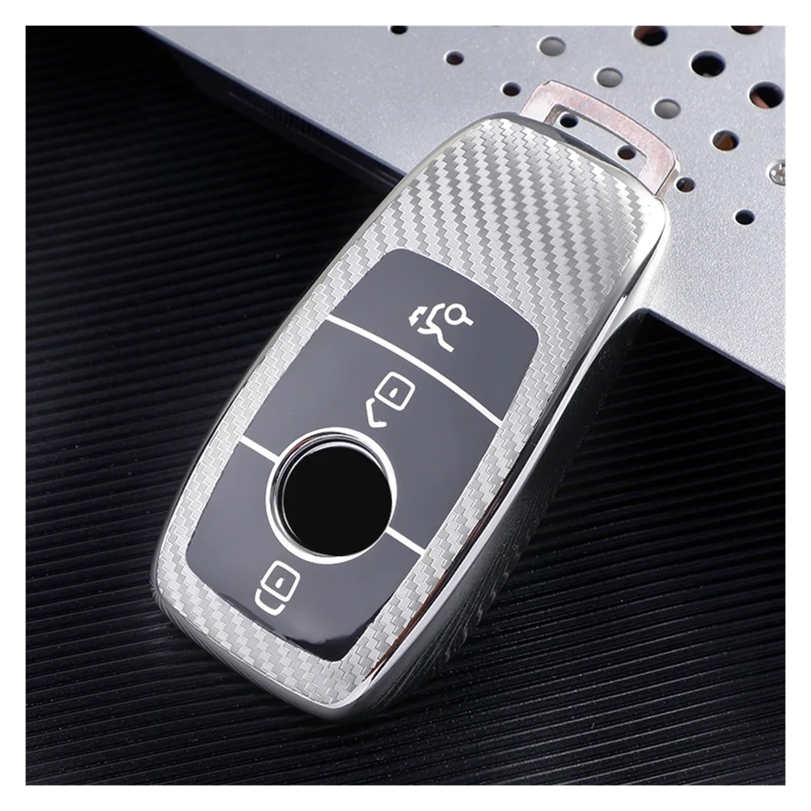 Schlüsselhülle Hülle Für Benz A C E S G Klasse GLC CLE CLA GLB GLS W177 W205 W213 W222 X167 AMG TPU Fernbedienung Auto Schlüssel Fall Abdeckung Shell Fob(Silver) von SIBOUOU