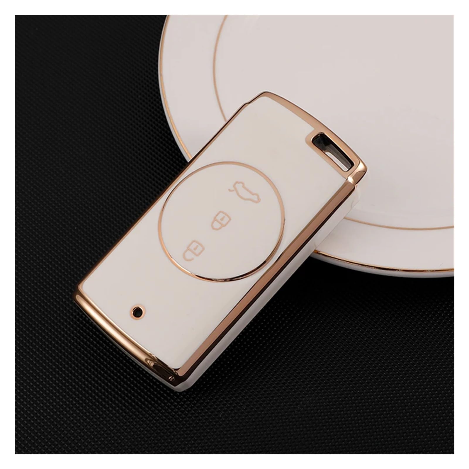 Schlüsselhülle Hülle Für Chery Tiggo 4 5X 7 Pro 8 Exeed TXL Tx Lx TPU Auto Schlüssel Fernbedienung Fall Abdeckung Schlüssel Kette Zubehör(White) von SIBOUOU