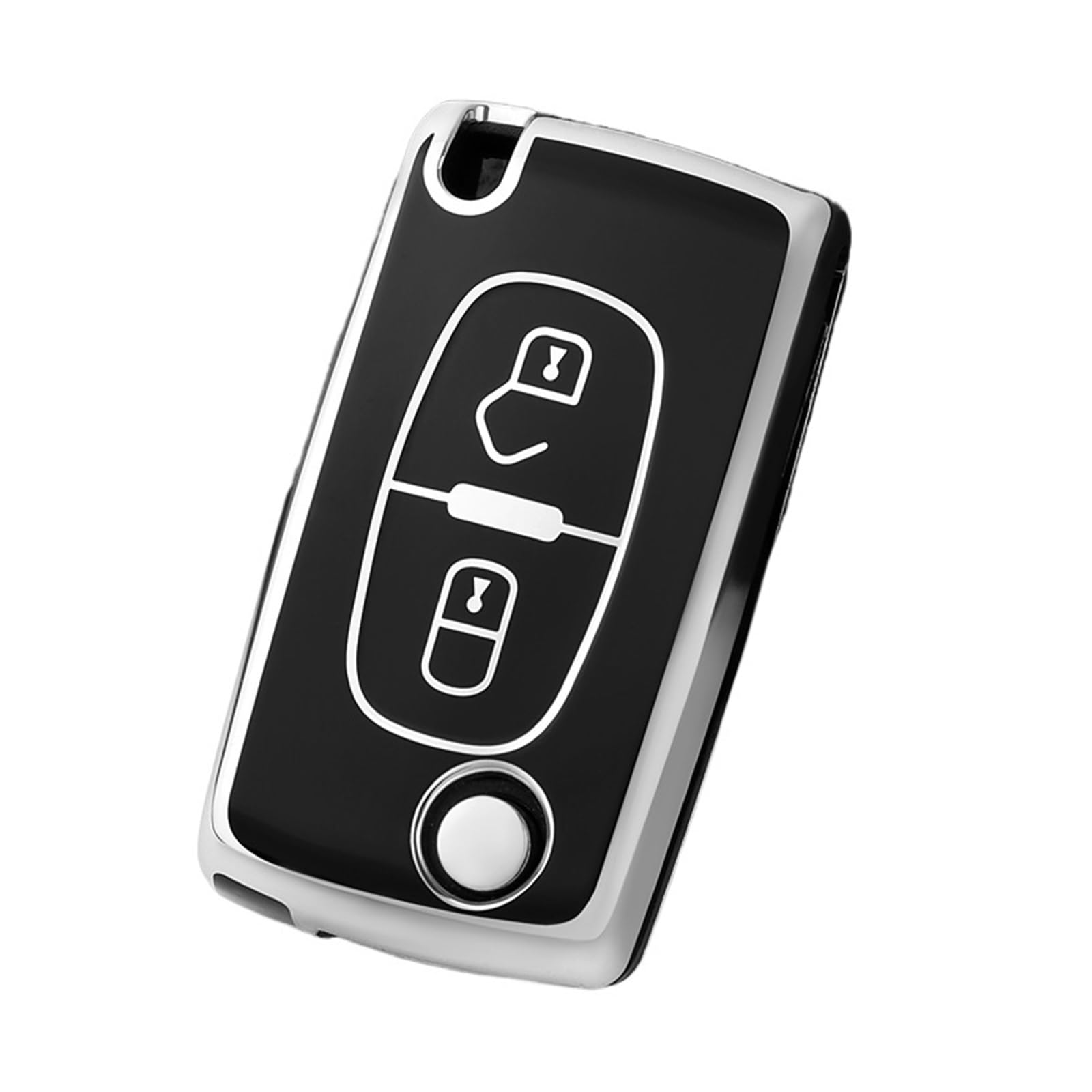 Schlüsselhülle Hülle Für Citroen Berlingo C3 Picasso 2009 2010 2011-2016 Schlüssel Kette Zubehör TPU Auto Fernbedienung Schlüssel Fall Abdeckung(Black) von SIBOUOU