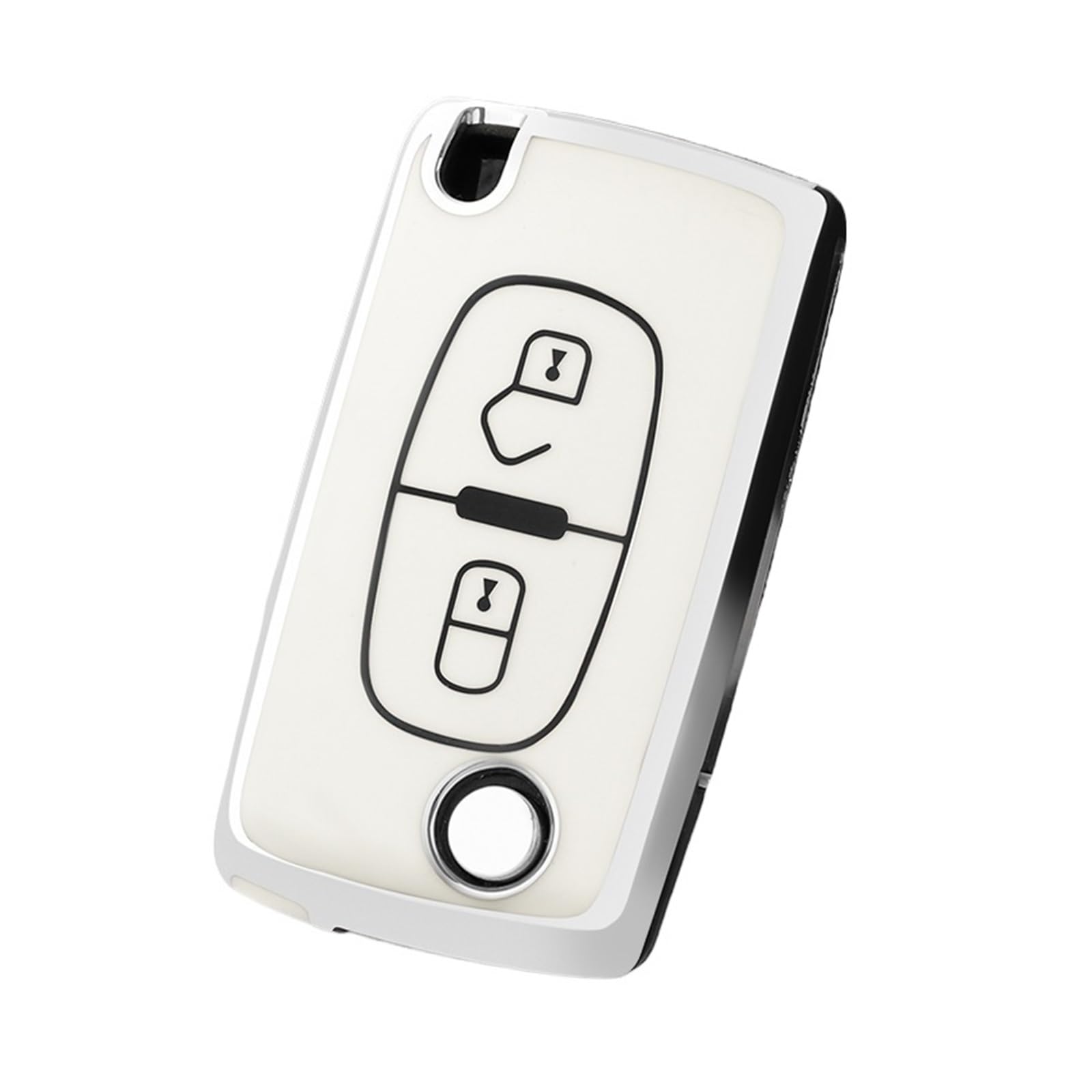 Schlüsselhülle Hülle Für Citroen Berlingo C3 Picasso 2009 2010 2011-2016 Schlüssel Kette Zubehör TPU Auto Fernbedienung Schlüssel Fall Abdeckung(White) von SIBOUOU