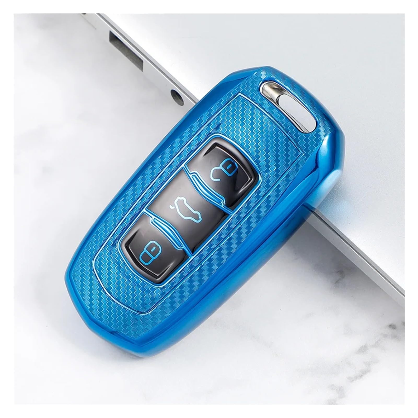 Schlüsselhülle Hülle Für Geely Atlas Boyue NL3 EX7 Emgrand X7 Borui SUV GT GC9 Schutz Auto Fernbedienung Schlüssel Fall Abdeckung Tasche Shell Fob Schlüsselbund(Blue case) von SIBOUOU