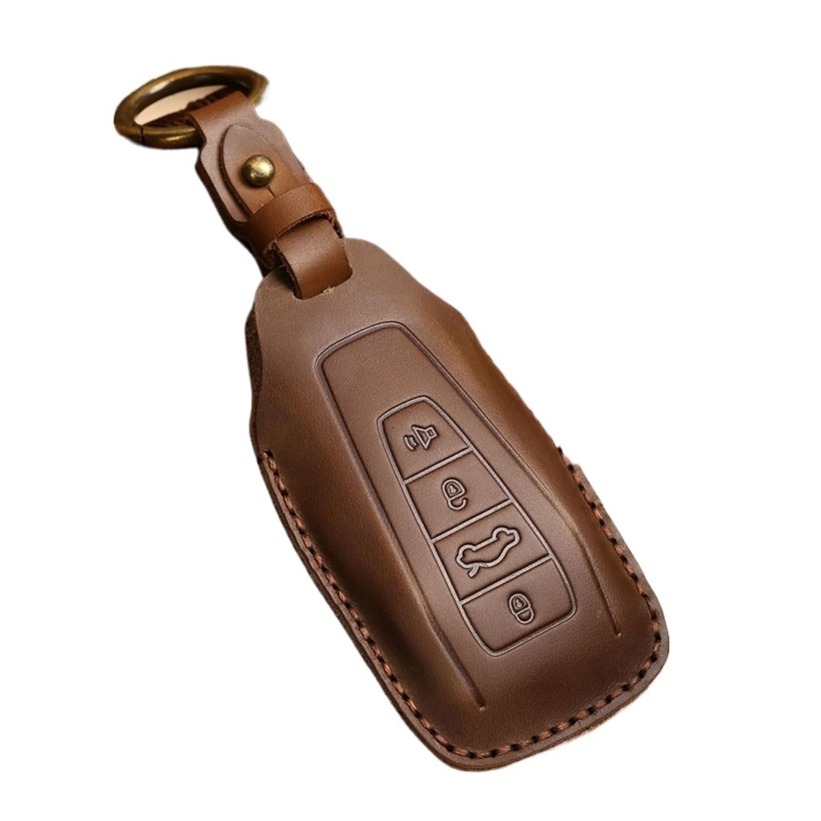 Schlüsselhülle Hülle Für Geely Coolray X6 Emgrand Global Hawk GX7 Fernbedienung Zubehör Auto-Styling Schlüsselbund Auto Key Fob Abdeckung Fall Shell Halter Set(Brown) von SIBOUOU
