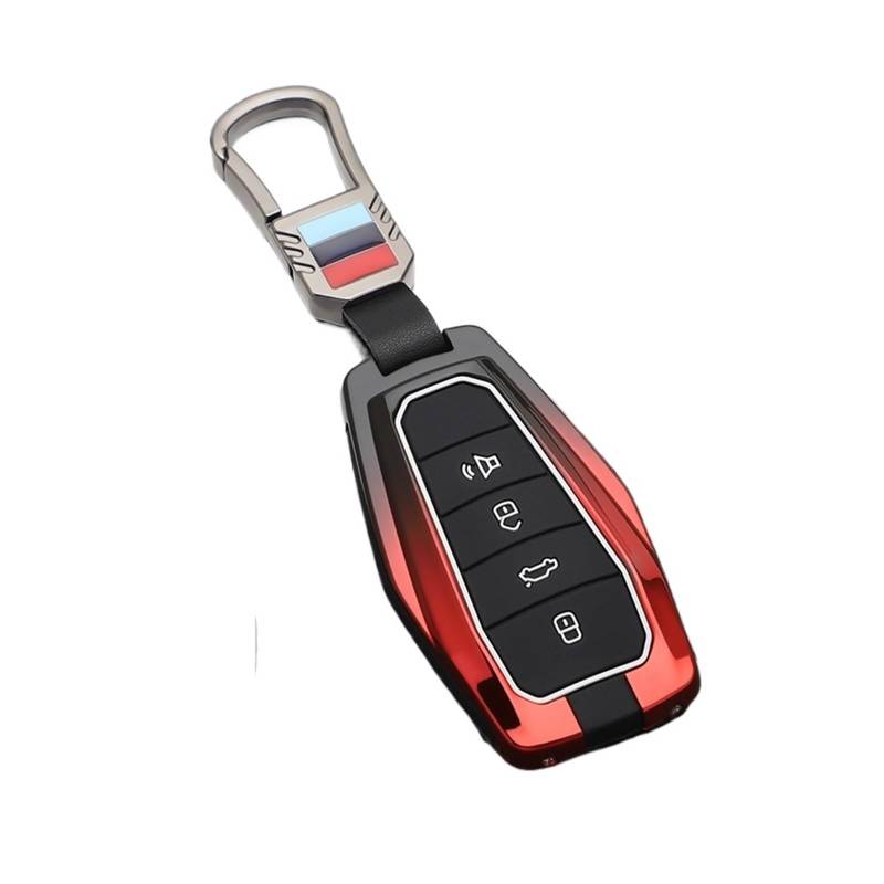 Schlüsselhülle Hülle Für Geely Coolray X6 Emgrand Global Hawk GX7 Fernbedienung Zubehör Auto-Styling Schlüsselbund Auto Key Fob Abdeckung Fall Shell Halter Set(Red) von SIBOUOU