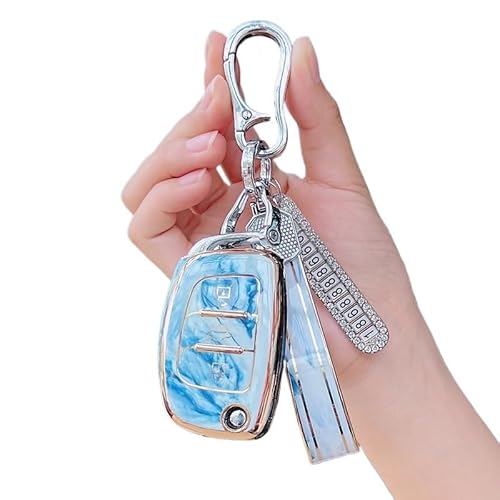 Schlüsselhülle Hülle Für Hyundai Ix35 Ix45 Maestra Santa Fe Solaris TPU Auto Schlüssel Fall Abdeckung Auto Ersatz Fernbedienung Zubehör(Milky) von SIBOUOU