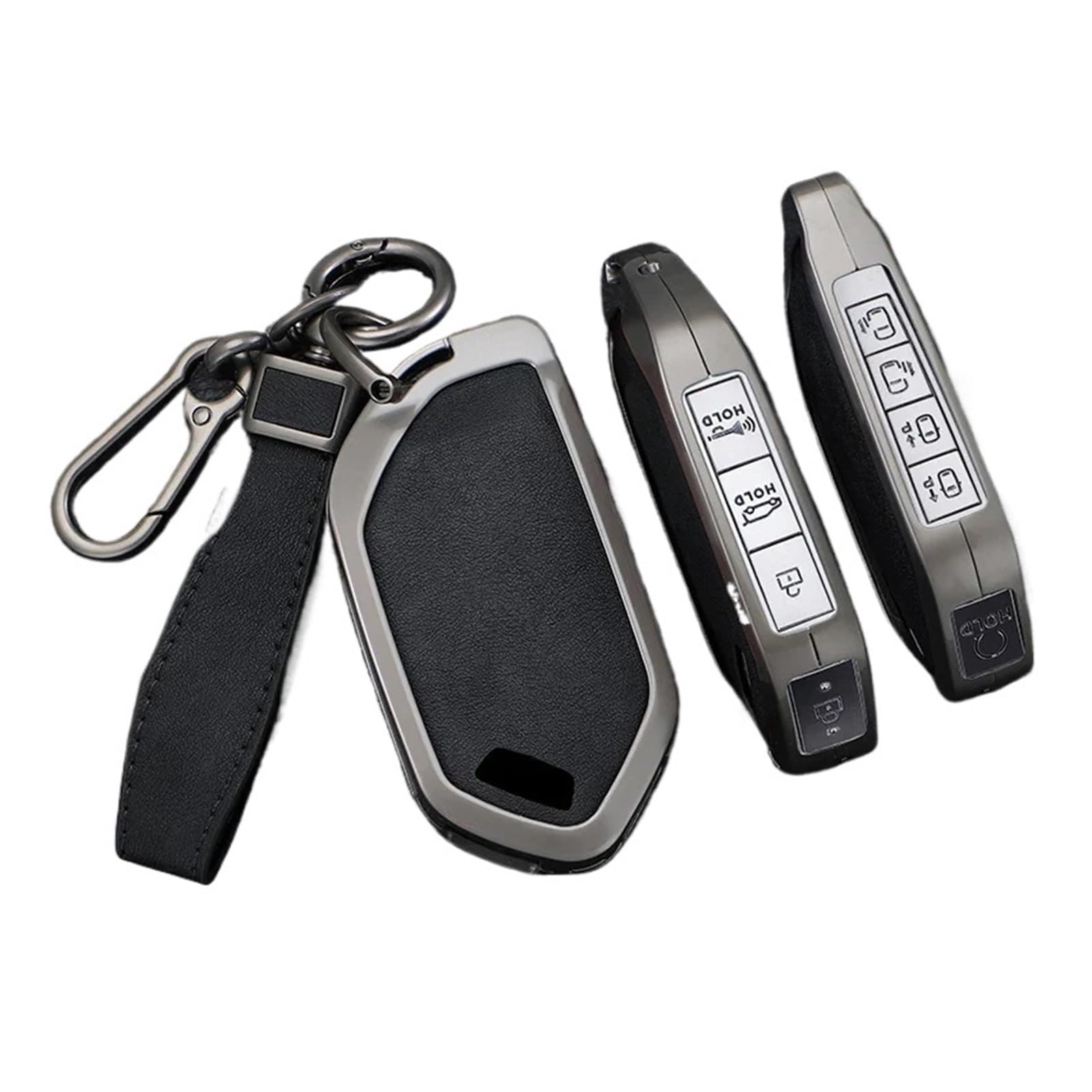 Schlüsselhülle Hülle Für Kia EV9 Picanto Carnival Seltos K5 KA4 Sorento Morning 5 6 7 8 9 Tasten Fernbedienung Zink-Legierung Auto Schlüssel Fall Abdeckung(Grey Black) von SIBOUOU