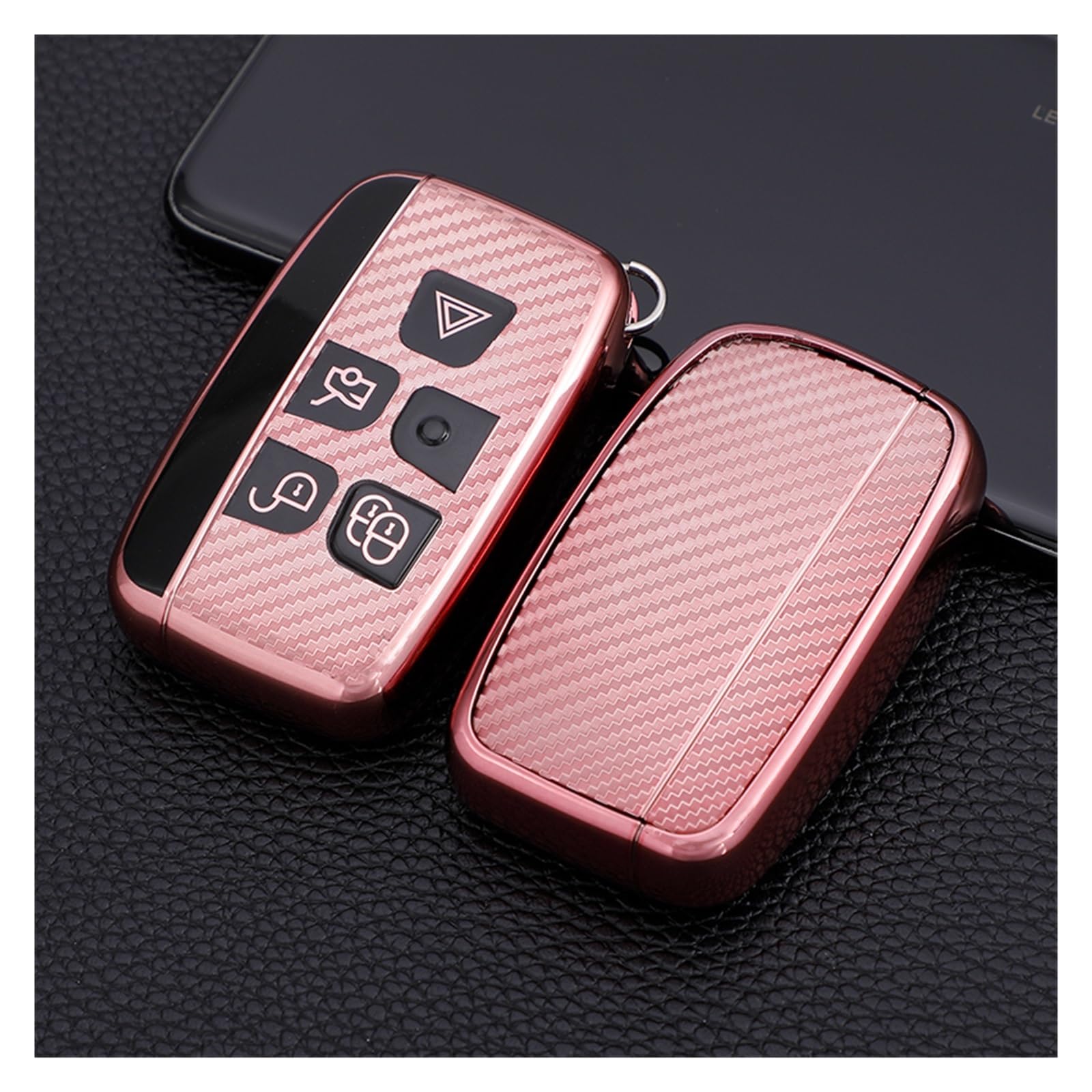 Schlüsselhülle Hülle Für Land Rover Range Rover Sport Evoque Freelander Velar Entdeckung 4 Für Jaguar Gitarre Fernbedienung Auto schlüssel Fall Abdeckung Shell Fob(Pik) von SIBOUOU