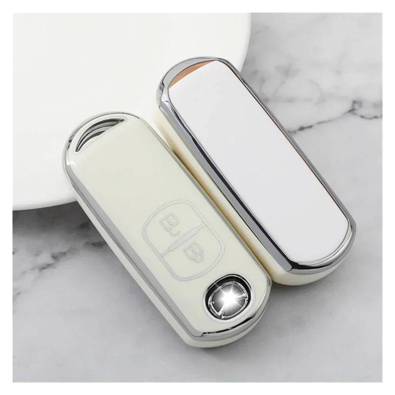 Schlüsselhülle Hülle Für Mazda CX-5 CX5 Für Atenza CX-7 CX7 CX-9 CX9 MX5 Schutz Zubehör TPU Auto Fernbedienung 2 Tasten Schlüssel Abdeckung Fall Shell Fob Tasche(White Key case) von SIBOUOU