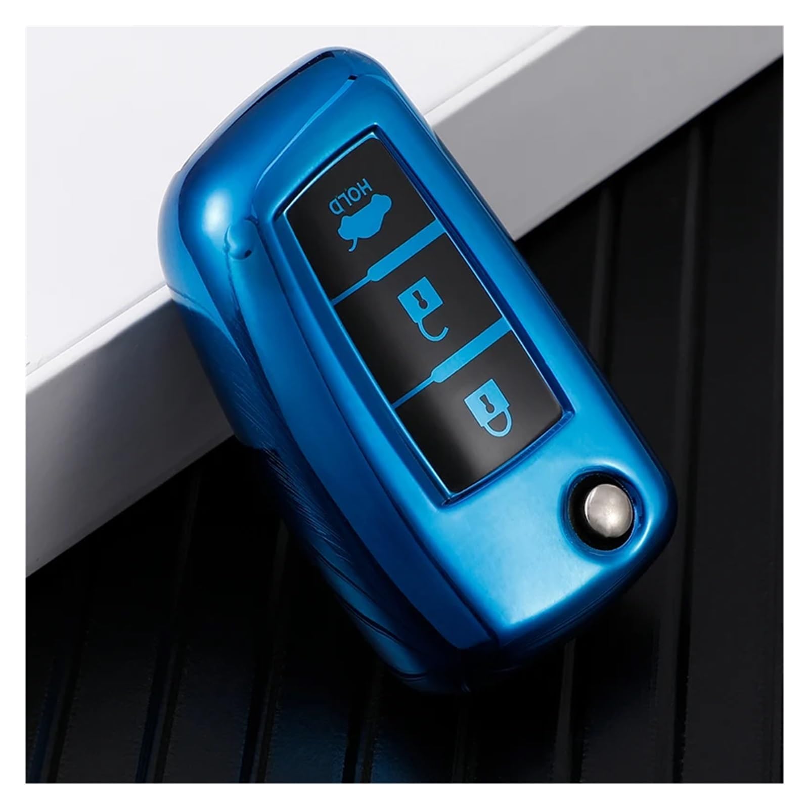 Schlüsselhülle Hülle Für Nissan X-Trail Qashqai J11 Juke Murano Micra Tiida Maxima Altima Kicks TPU Auto Flip Schlüssel Fall Abdeckung Schlüsselanhänger Zubehör(Blue) von SIBOUOU
