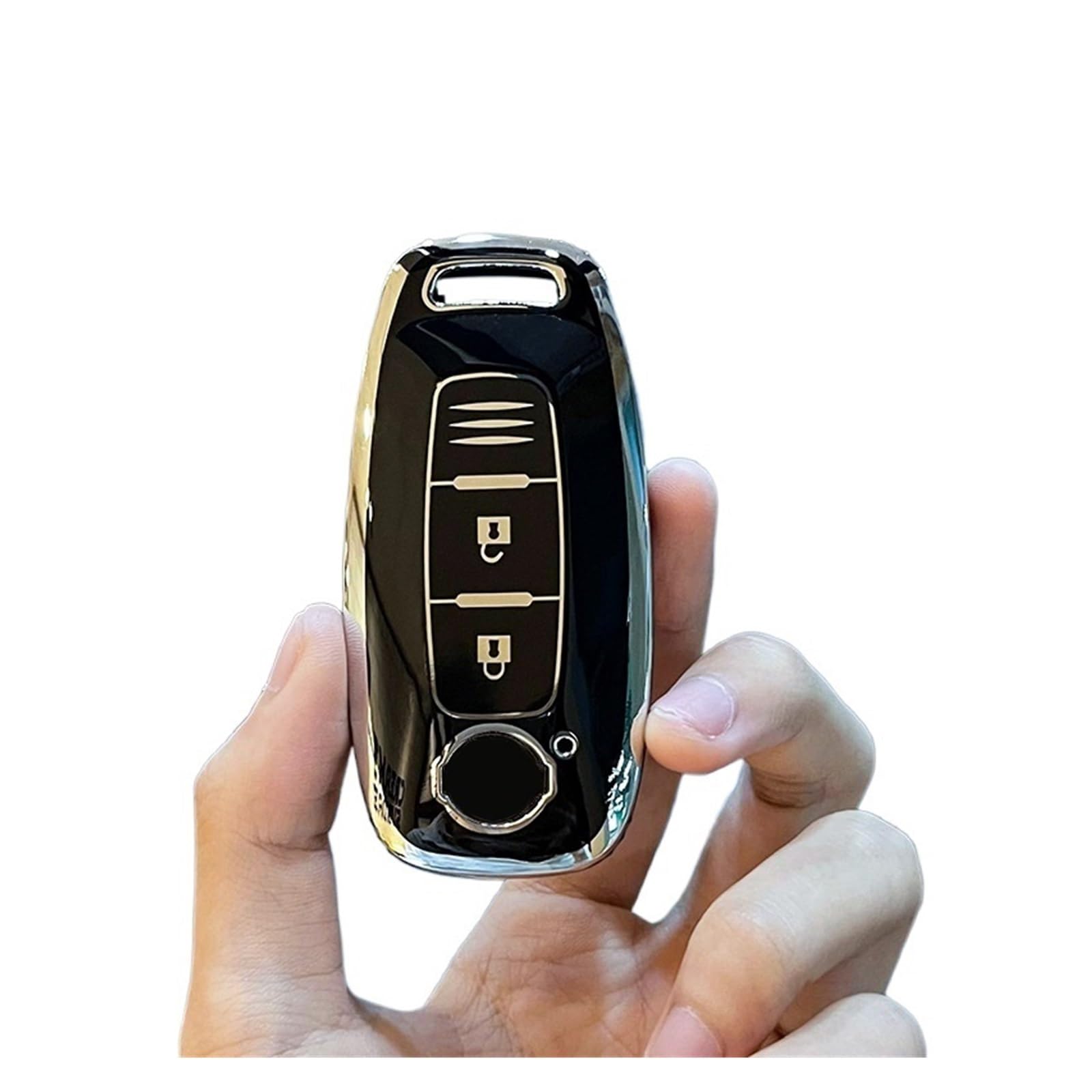 Schlüsselhülle Hülle Für Nissan X-Trail T33 Qashqai J12 Teana Altima Ariya 2022 2023 3 4 Tasten Fernbedienung Auto Shell TPU Schlüssel Fall Abdeckung Halter Keychain(3A Black Cover) von SIBOUOU