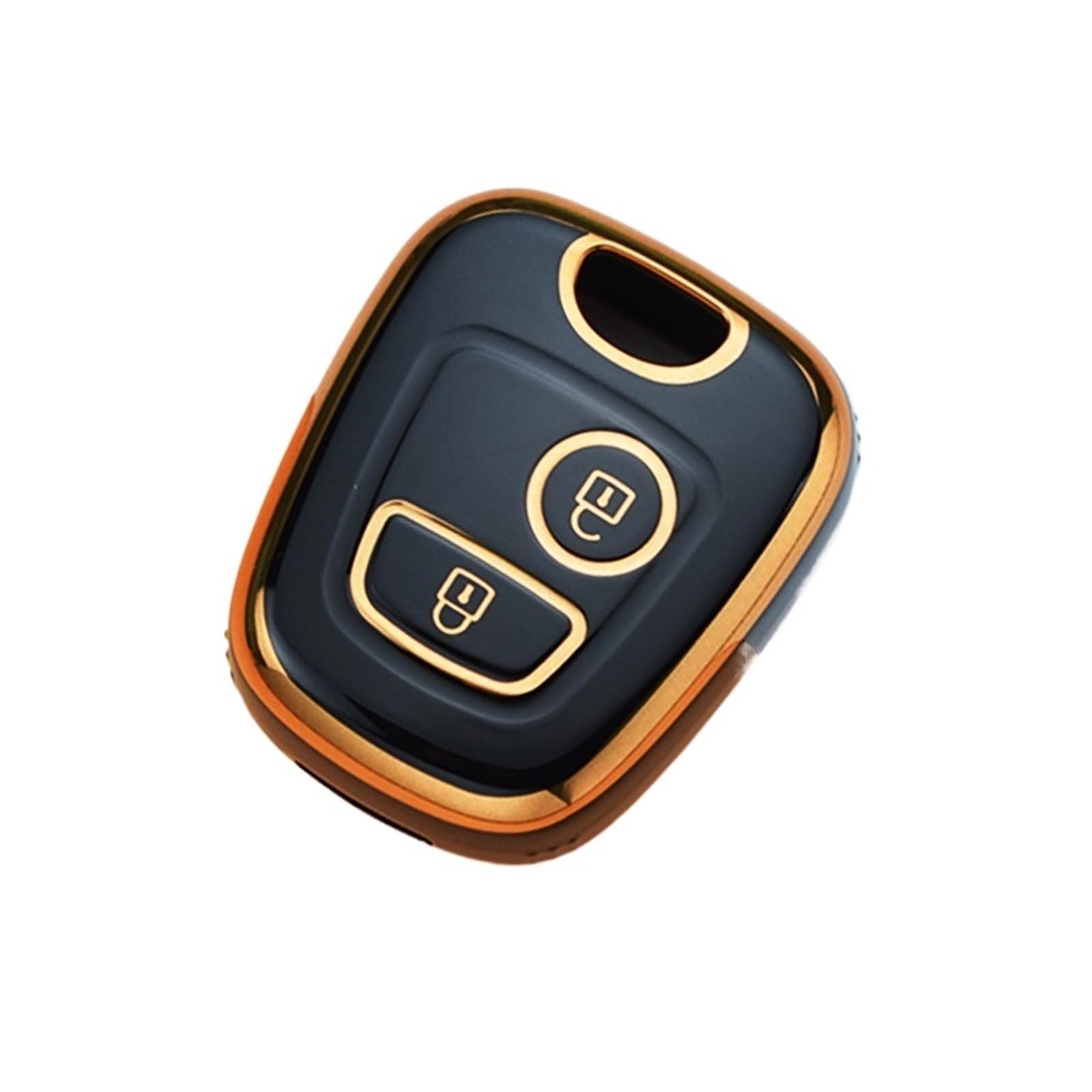 Schlüsselhülle Hülle Für Peugeot 107 206 207 307 Für Citroen C1 C2 C3 C4 Picasso Für Toyota Aygo TPU Auto Fernbedienung Schlüssel Fall Abdeckung Shell Fob Schlüsselbund(Black Key Cover) von SIBOUOU