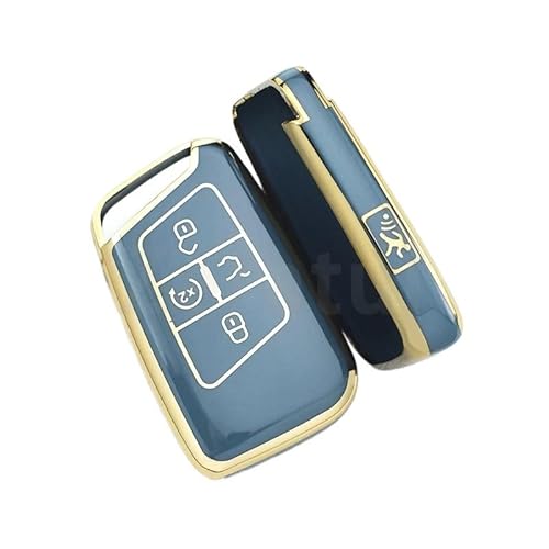 Schlüsselhülle Hülle Für Skoda Superb A7 Auto Fernbedienung Schlüssel Fall Abdeckung Halter Zubehör 5 Tasten TPU Shell Fob Für VW Für Magotan Für Passat B8(Grey Cover(GLD)) von SIBOUOU