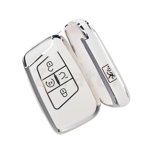 Schlüsselhülle Hülle Für Skoda Superb A7 Auto Fernbedienung Schlüssel Fall Abdeckung Halter Zubehör 5 Tasten TPU Shell Fob Für VW Für Magotan Für Passat B8(White Cover(SL)) von SIBOUOU