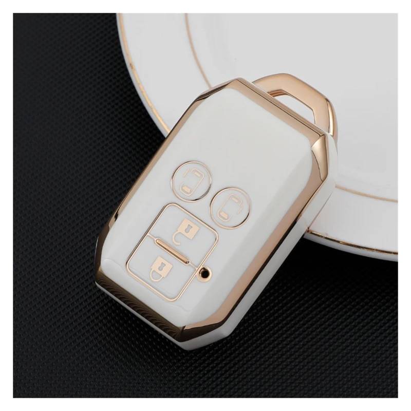 Schlüsselhülle Hülle Für Suzuki Swift Wagon R Keyless Shell Schutz Schlüssel Kette Zubehör 2 3 4 Taste TPU Auto Schlüssel Fernbedienung Fall Abdeckung(White4) von SIBOUOU
