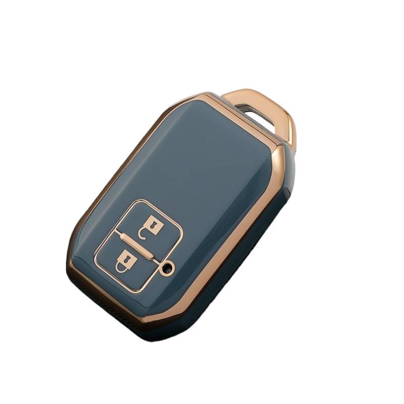 Schlüsselhülle Hülle Für Suzuki Swift Wagon R Monopoly Typ Keyless Shell Schutz 2 Taste TPU Auto Schlüssel Fernbedienung Fall Abdeckung Schlüssel Kette Zubehör(Gray) von SIBOUOU