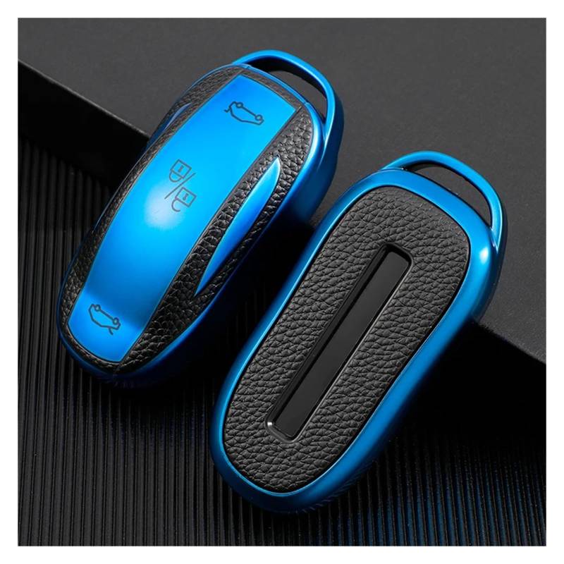 Schlüsselhülle Hülle Für Tesla Modell X Modelx TPU Auto Schlüssel Fall Fernbedienung Schlüssel Abdeckung Shell Fob Halter Schutz Innen Zubehör(Blue) von SIBOUOU