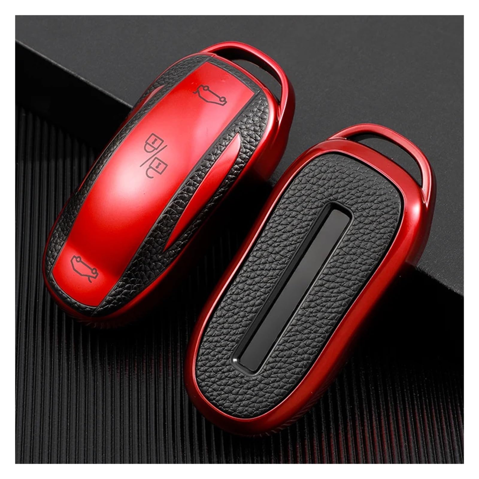 Schlüsselhülle Hülle Für Tesla Modell X Modelx TPU Auto Schlüssel Fall Fernbedienung Schlüssel Abdeckung Shell Fob Halter Schutz Innen Zubehör(Red) von SIBOUOU