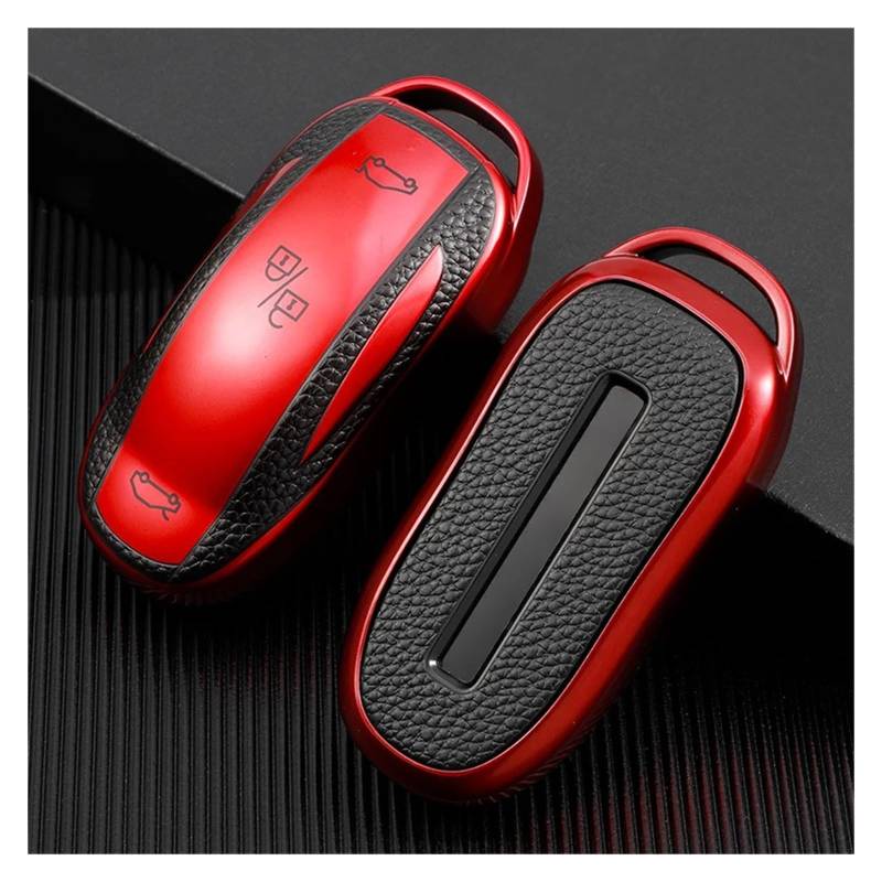 Schlüsselhülle Hülle Für Tesla Modell X Modelx TPU Auto Schlüssel Fall Fernbedienung Schlüssel Abdeckung Shell Fob Halter Schutz Innen Zubehör(Red) von SIBOUOU