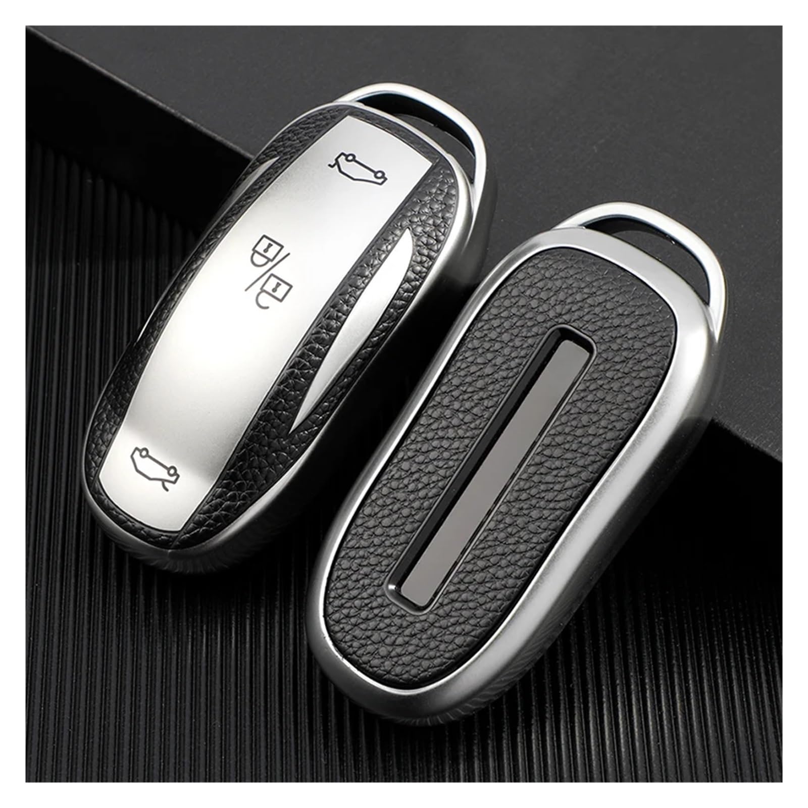 Schlüsselhülle Hülle Für Tesla Modell X Modelx TPU Auto Schlüssel Fall Fernbedienung Schlüssel Abdeckung Shell Fob Halter Schutz Innen Zubehör(Silver) von SIBOUOU