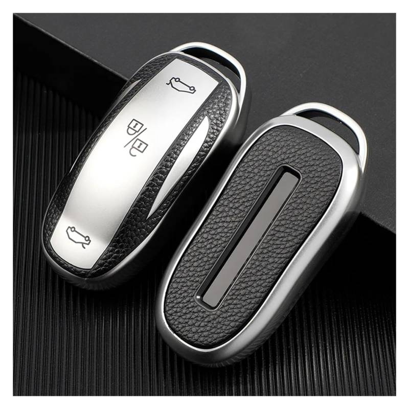 Schlüsselhülle Hülle Für Tesla Modell X Modelx TPU Auto Schlüssel Fall Fernbedienung Schlüssel Abdeckung Shell Fob Halter Schutz Innen Zubehör(Silver) von SIBOUOU