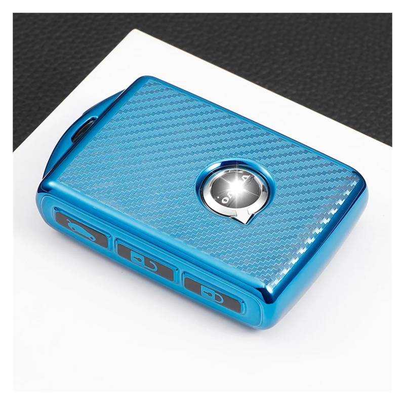 Schlüsselhülle Hülle Für Volvo XC40 XC60 S90 XC90 V90 2017 2018 T5 T6 2015 2016 T8 TPU Fernbedienung Auto Schlüssel Fall Abdeckung Shell Keychain Zubehör(Blue) von SIBOUOU
