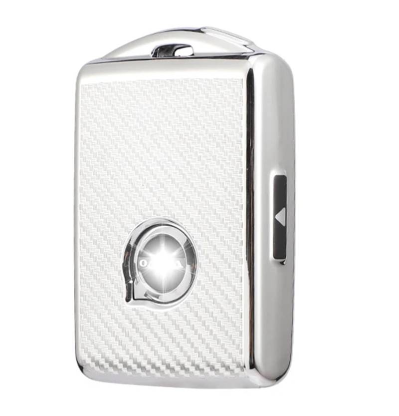 Schlüsselhülle Hülle Für Volvo XC40 XC60 S90 XC90 V90 2017 2018 T5 T6 2015 2016 T8 TPU Fernbedienung Auto Schlüssel Fall Abdeckung Shell Keychain Zubehör(Silver) von SIBOUOU