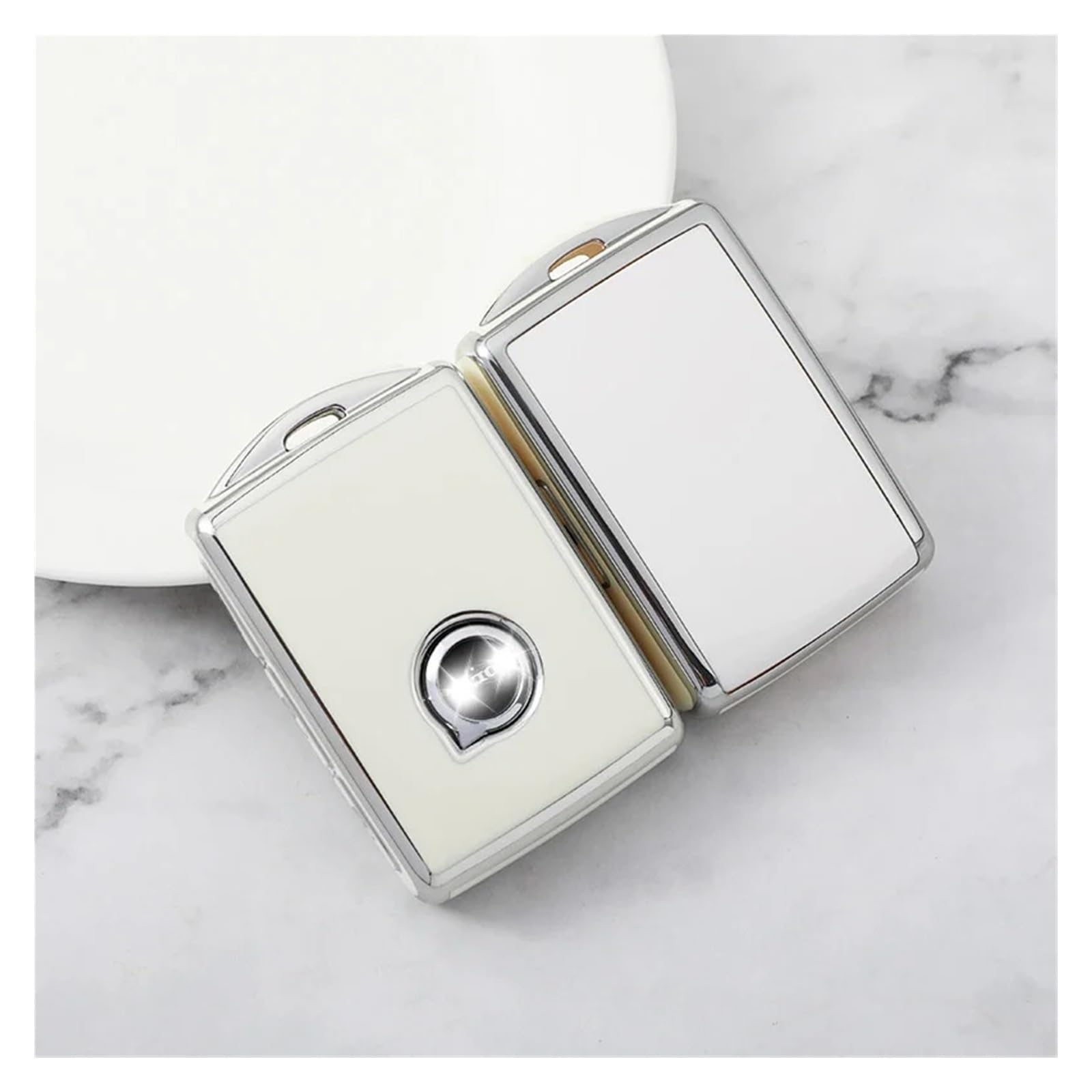 Schlüsselhülle Hülle Für Volvo XC40 XC90 XC70 S60 S80 S90 C30 V70 V90 2019 2020 TPU Auto Smart Key Case Cover Fob Shell Schutz Schlüsselanhänger Zubehör(White Key case) von SIBOUOU