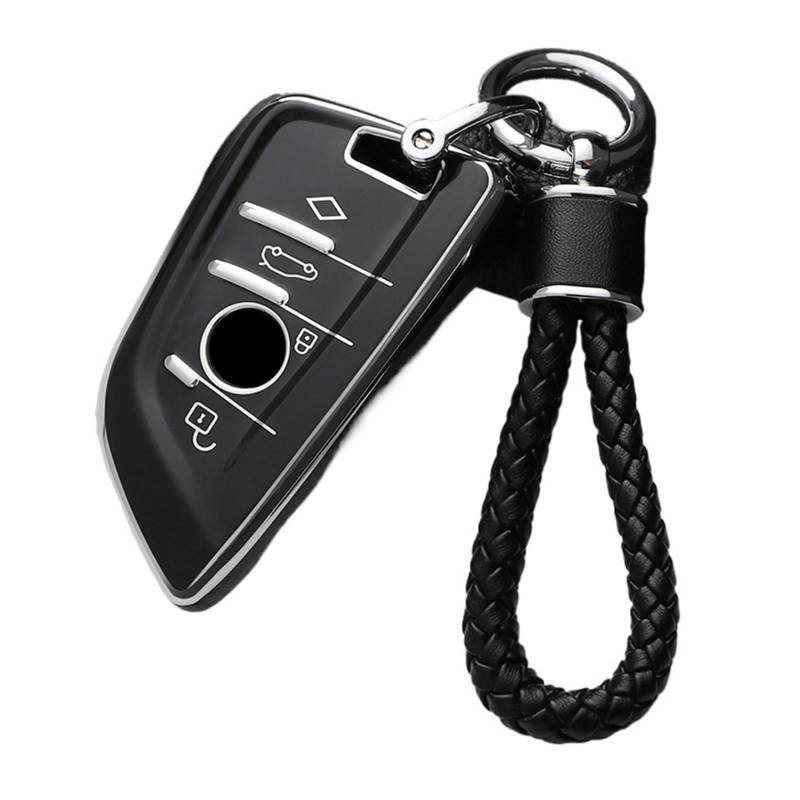 Schlüsselhülle Hülle Für X1 X3 X4 X5 X6 F15 F16 G30 3 5 7 Serie G11 F48 Zubehör Schlüsselbund TPU Auto Fernbedienung Schlüssel Fall Abdeckung Shell Fob(Black Set1) von SIBOUOU