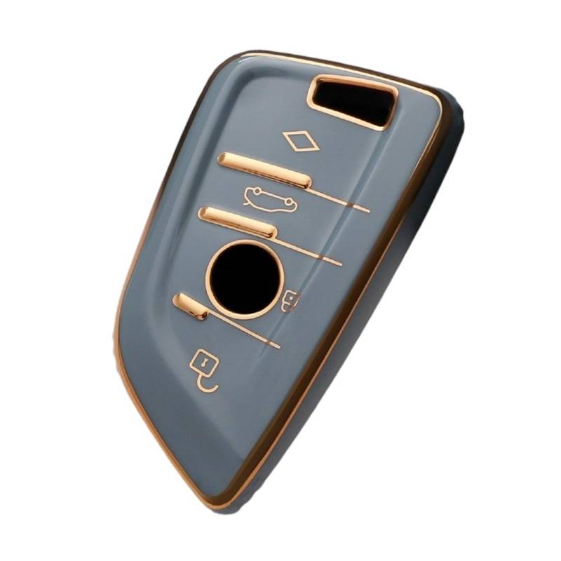 Schlüsselhülle Hülle Für X1 X3 X4 X5 X6 F15 F16 G30 3 5 7 Serie G11 F48 Zubehör Schlüsselbund TPU Auto Fernbedienung Schlüssel Fall Abdeckung Shell Fob(Grey Gold) von SIBOUOU