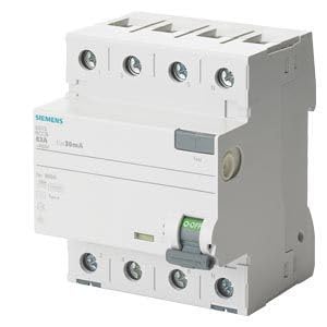5SV3446-8LA - FI-Schutzschalter Typ A 63A 3+N-pol. 100mA 400V 4TE selektiv therm von SIEMENS