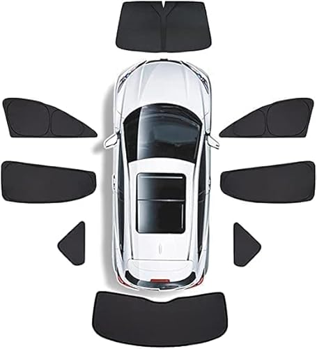 Auto Sonnenblenden für Tesla Model Y 2021-2023, Front Heck Staubschutz Sonnenschutz Windschutzscheiben Seitenscheibe Autovorhang, Auto Zubehör,G/8Pcs von SIEMZ