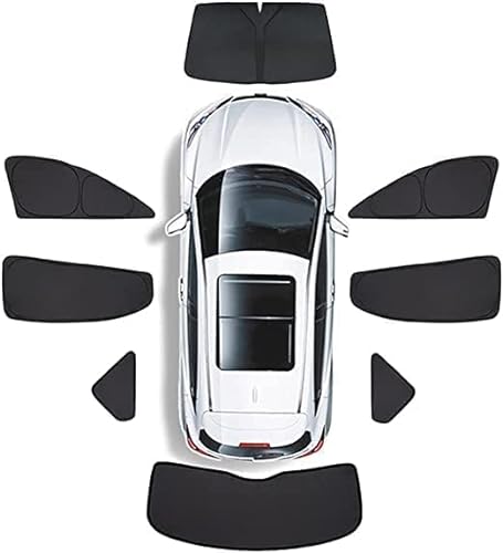 Auto Sonnenblenden für Tesla Model Y 2021-2023, Front Heck Staubschutz Sonnenschutz Windschutzscheiben Seitenscheibe Autovorhang, Auto Zubehör,G/8Pcs von SIEMZ