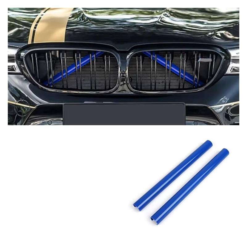 Grill Front 2-teilige Vordere Nierengitter-Abdeckungsrahmenverkleidung Für E60 E61 E65 E66 E85 F44 F52 Kühlerunterstützungsaufkleber Autozubehör Kühlergrill(Blue 2 Piece) von SIFUSM