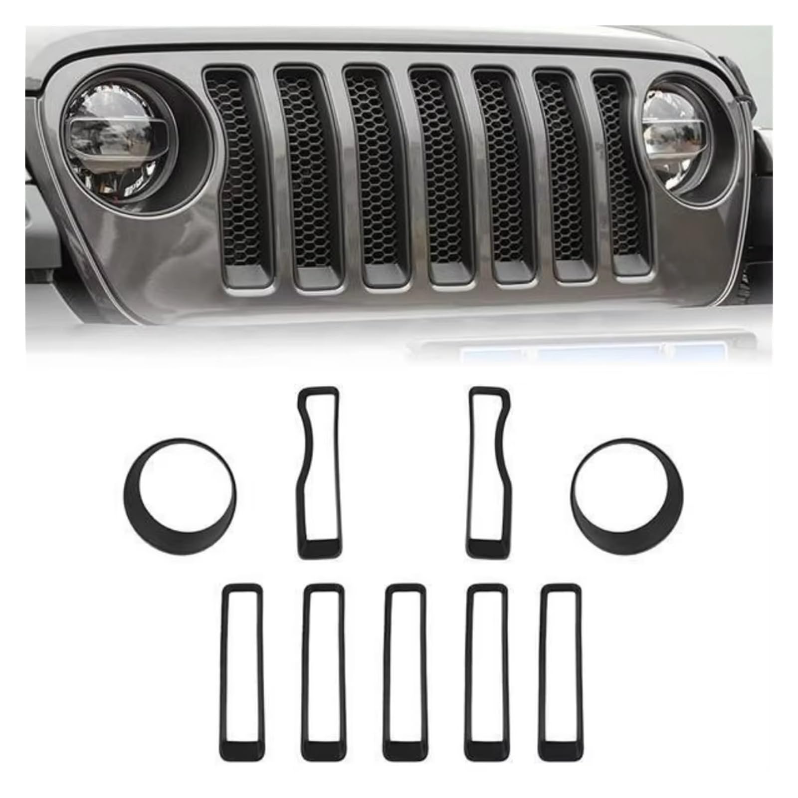 Grill Front ABS Frontstoßstangengrill Dekorative Abdeckung Für Jeep Für Wrangler JL 2018 2019 2020 2021 2022 Kühlergrill Grill Front ABS Frontstoßstangengrill Dekorative Abdeckung Für Jeep Für Wrangler JL 2018 2019 2020 2021 2022 Kühlergrill von SIFUSM