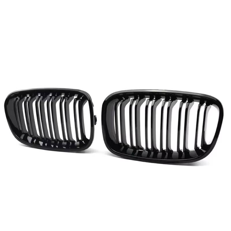 Grill Front Auto-Frontstoßstangen-Nierengitter, Racing-Grills Für 1er F20 F21 2011 2012 2013 2014, Ersatz-Doppellamellen, Glänzend Schwarze Gitter Kühlergrill(Gloss Black) von SIFUSM