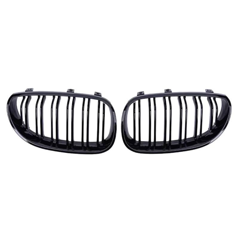 Grill Front Auto-Frontstoßstangengrill, Nieren-Racing-Grill, Für E60 E61 5er-Serie 2003 2004 2005 2006 2007 2008 2009, Glänzend Schwarz, Auto-Doppellamellengitter Kühlergrill von SIFUSM