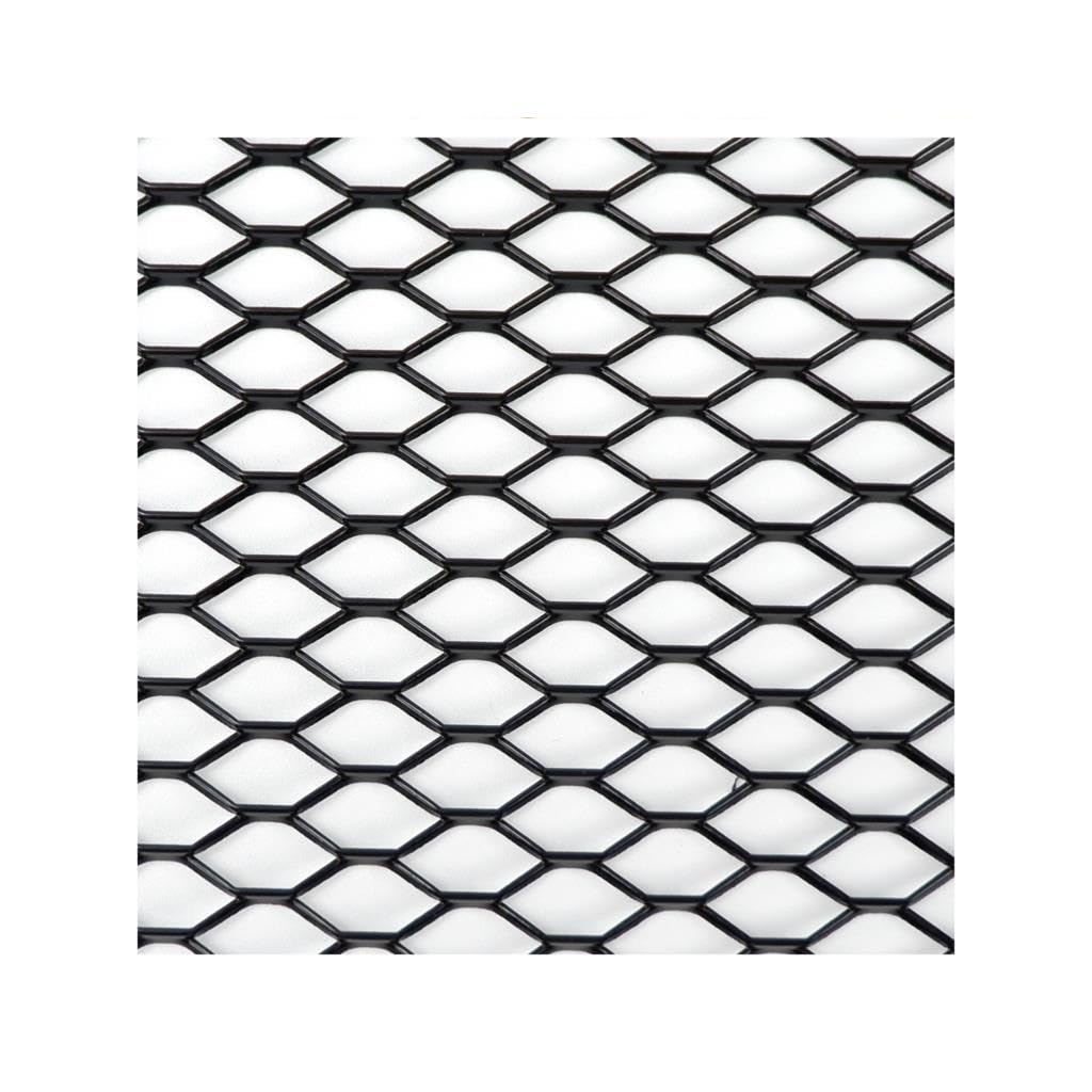 Grill Front Auto Stoßstange Grille100x33cm Aluminium Legierung Rhombischen Grill Mesh Blatt Auto Gitter Belüftung Grille Für Autoscooter Zubehör Kühlergrill(BK Hexagon 11x25mm) von SIFUSM