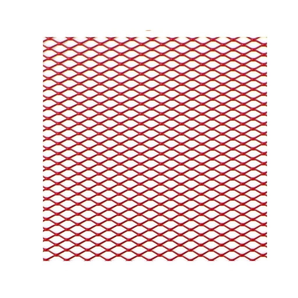 Grill Front Auto Stoßstange Grille100x33cm Aluminium Legierung Rhombischen Grill Mesh Blatt Auto Gitter Belüftung Grille Für Autoscooter Zubehör Kühlergrill(Red Hexagon 7x14mm) von SIFUSM