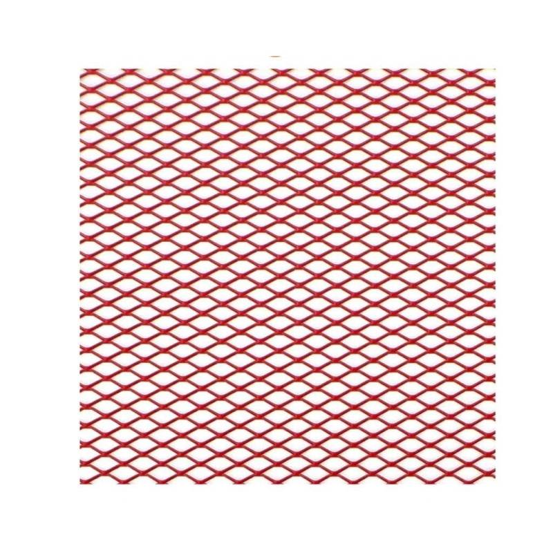 Grill Front Auto Stoßstange Grille100x33cm Aluminium Legierung Rhombischen Grill Mesh Blatt Auto Gitter Belüftung Grille Für Autoscooter Zubehör Kühlergrill(Red Hexagon 7x14mm) von SIFUSM