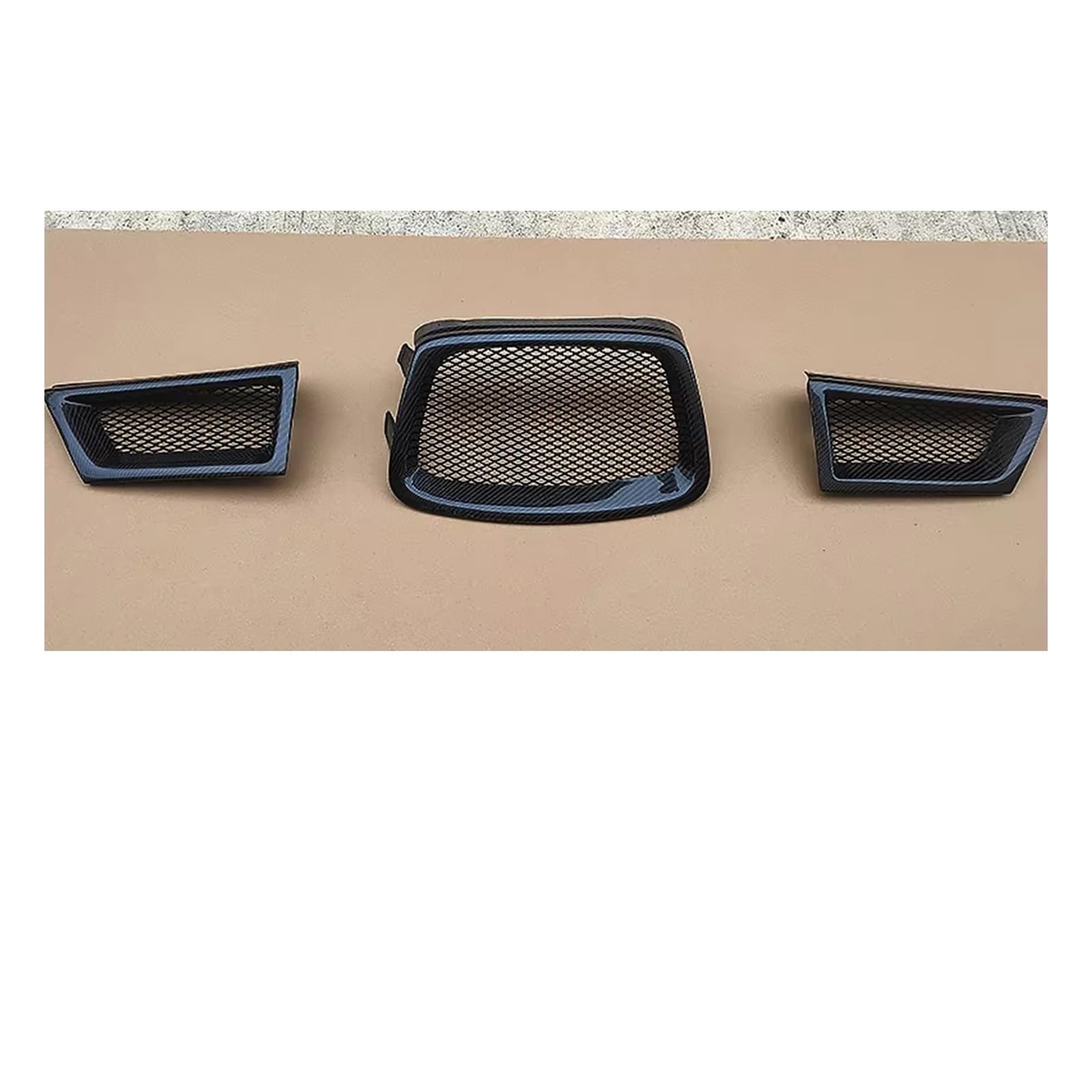 Grill Front Carbon Fiber FRP Auto Vorderen Stoßfänger Unteren Mesh Grill Grille Abdeckung Trim Für Subaru Für Impreza 9th 2006 2007 Für WRX STI Außen Accessori Kühlergrill(Matt Black) von SIFUSM